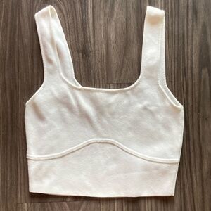 Glassons Womens White Cream Knit Crop Tank Size XS